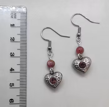 Örhängen Sparkling Heart purple med turmalin