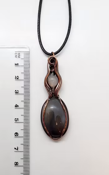 Halsband Delicious Double i koppar med agat