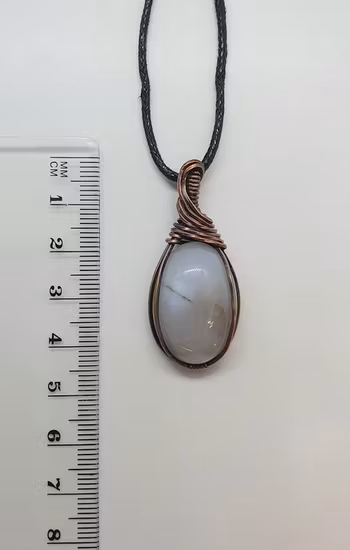 Halsband Swirly i koppar med grå agat