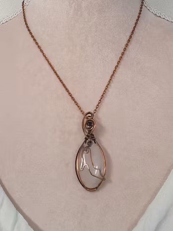Halsband Stunning Stiletto i koppar med rosenkvarts