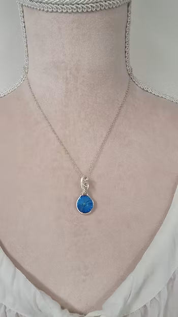 Halsband Luscious Loops i 925 sterlingsilver med Ocean DeLite Swarovski kristall