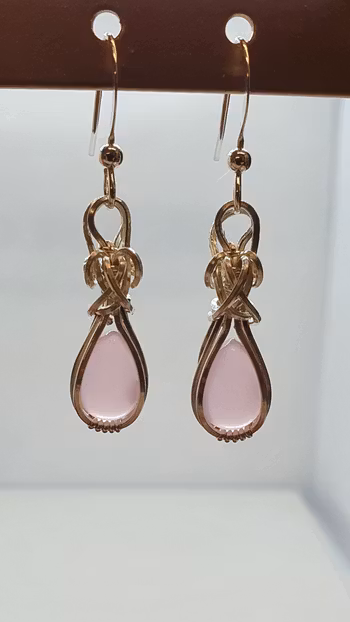 Örhängen Classic Curves i 925 sterlingsilver med rosa kalcedon