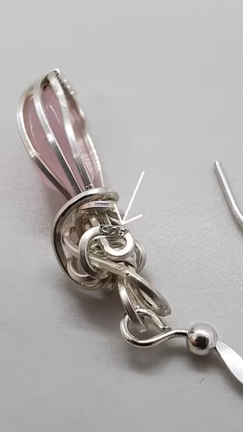 Örhängen Classic Curves i 925 sterlingsilver med rosa kalcedon