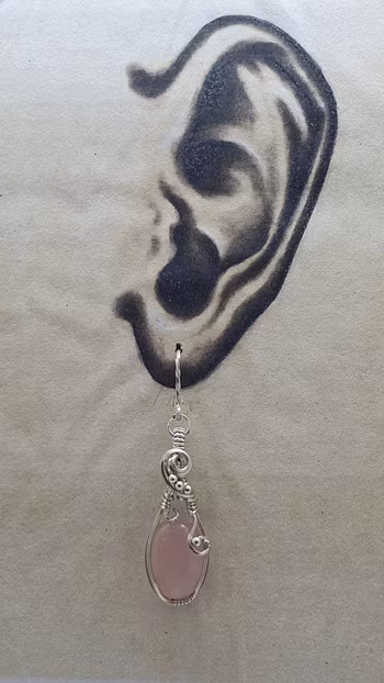 Örhängen Luscious Loops i 925 sterlingsilver med rosenkvarts