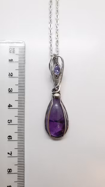 Halsband Delicious Double i 925 sterlingsilver med trapiche ametist och lila kubisk zirkonia