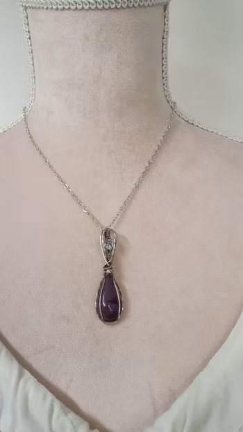 Halsband Delicious Double i 925 sterlingsilver med trapiche ametist och lila kubisk zirkonia