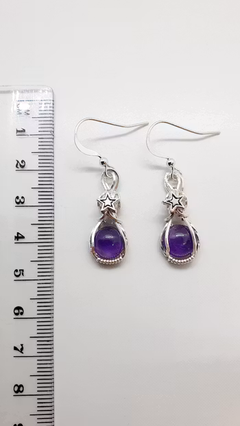 Örhängen Star i 925 sterlingsilver med ametister
