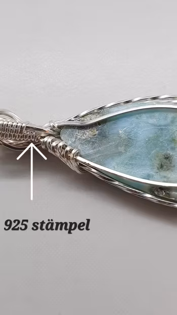 Halsband Swirly i 925 sterlingsilver med larimar