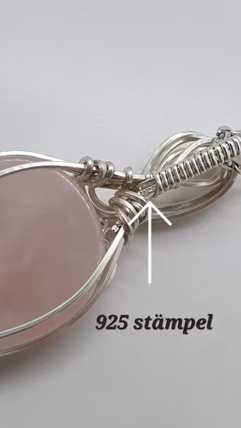 Halsband Swirly Woman i 925 sterlingsilver och rosenkvarts