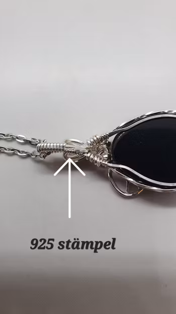 Halsband Peace i 925 sterlingsilver med svart agat