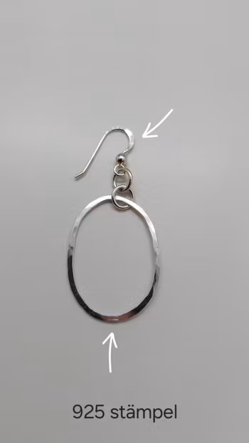 Örhängen Oval i 925 sterling silver