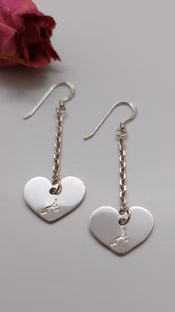 Örhängen Hjärta i 925 sterlingsilver