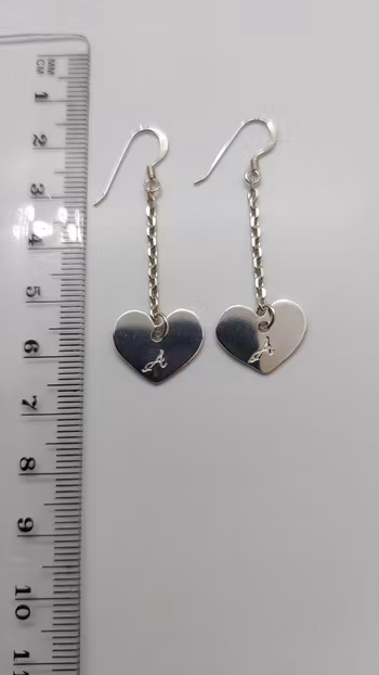 Örhängen Hjärta i 925 sterlingsilver