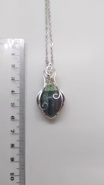 Halsband Swirly Heart i 925 sterlingsilver med fluorit