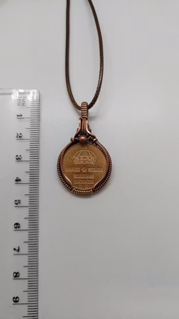 Halsband Coin i koppar med 2-öring från 1968
