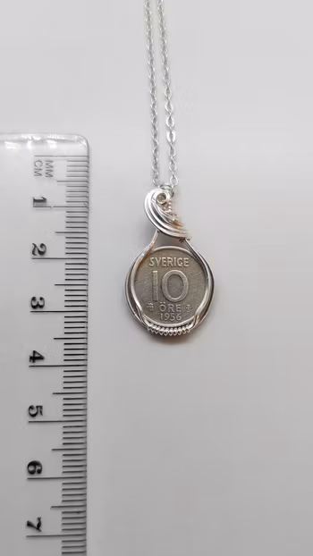 Halsband Coin i 925 sterlingsilver med 10-öring från 1956