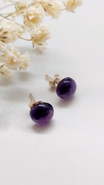 Örhängen Stunning Studs i 925 sterlingsilver med ametist