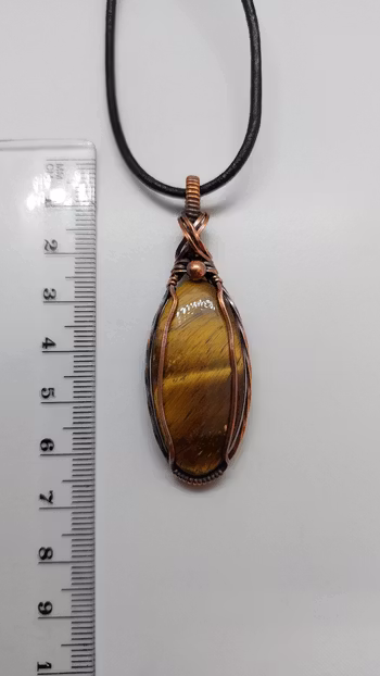 Halsband Classic Curves i koppar med tigeröga