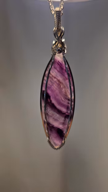 Halsband Classic Curves i 925 sterlingsilver med fluorit