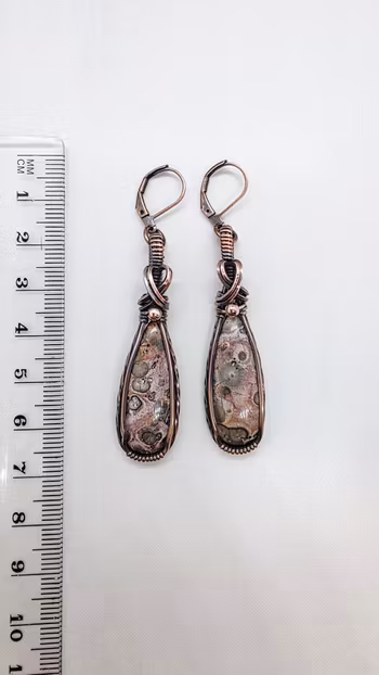 Örhängen Classic Curves i koppar med leopardskinnsjaspis