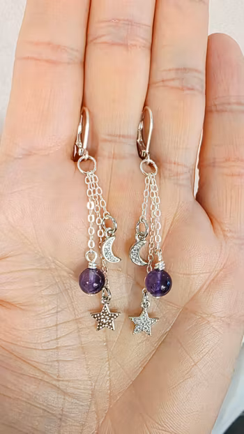 Örhängen Starstruck med ametist
