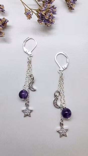 Örhängen Starstruck med ametist