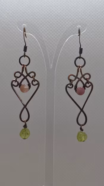 Örhängen Dazzling Dangles i koppar med turmalin och peridot