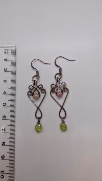 Örhängen Dazzling Dangles i koppar med turmalin och peridot