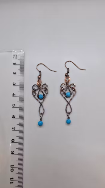 Örhängen Dazzling Dangles i koppar med turkos howlit