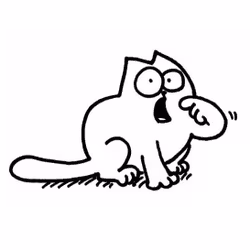 Dekal - Katt pekar på mun