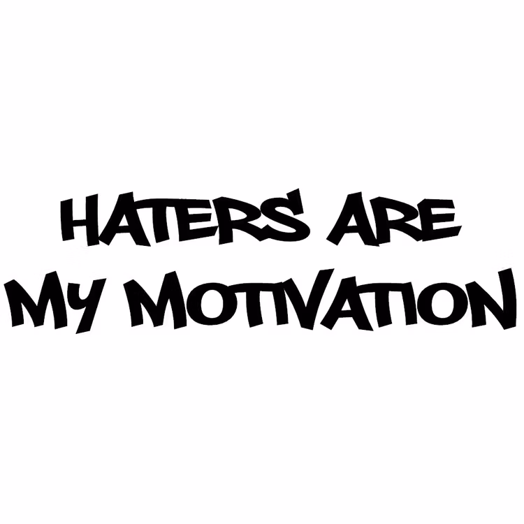 Dekal dekaler klistermärke  haters are my motivation billig