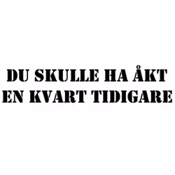 Dekal - Du skulle ha åkt en kvart tidigare