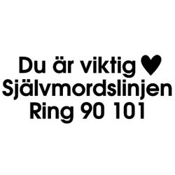 Dekal - Du är viktig Självmordslinjen