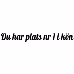 Dekal - Du har plats nr 1 i kön #2