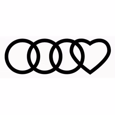 Dekal - Audi ringar hjärta #1