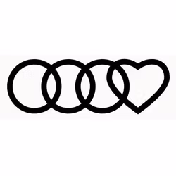 Dekal - Audi ringar hjärta #1