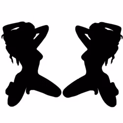 Dekal - Tjej  Siluett Pin-Up par