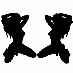 Dekal - Tjej  Siluett Pin-Up par
