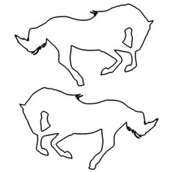 Dekor till hästtransport - Häst i galopp Par outline