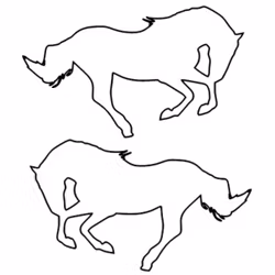 Dekor till hästtransport - Häst i galopp Par outline
