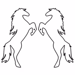 Dekor till hästtransport - Häst som stegrar Par outline