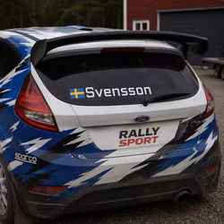 Rallyflagga med eget efternamn | Personlig namn-dekal