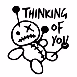Dekal - Thinking of you med woodoo docka