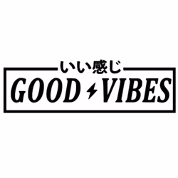Dekal - GOOD VIBES med japanska tecken