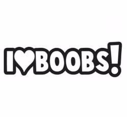Dekal - I LOVE BOOBS  med hjärta