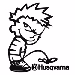 Dekal - Kalle Kissar på Husqvarna