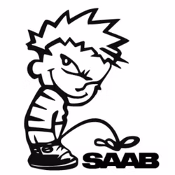 Dekal - Kalle Kissar på Saab