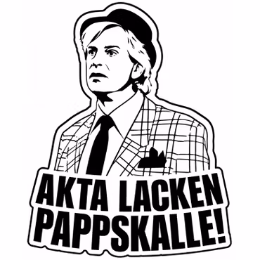 Dekal - AKTA LACKEN PAPPSKALLE!