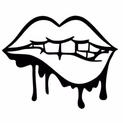 Dekal - Lips drip - Blodiga läppar