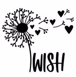 Dekal - Wish - Maskros med hjärtan